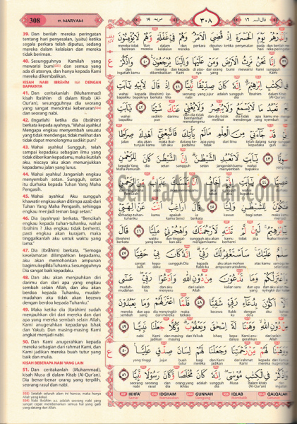isi Al-Qur'an Terjemah Perkata Al Hanan A4